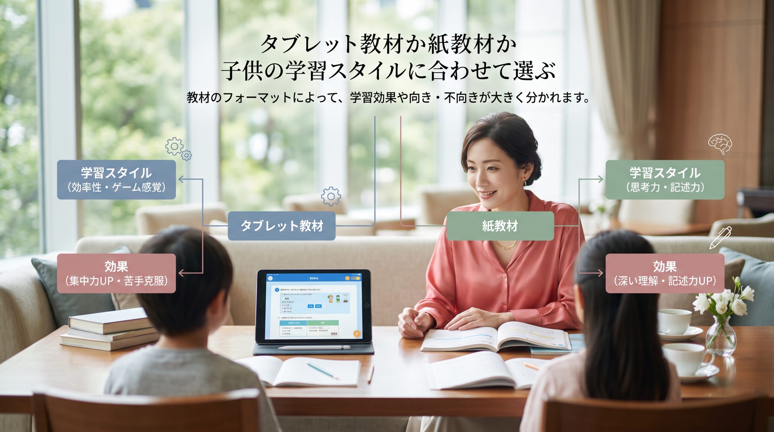 タブレット教材か紙教材か子供の学習スタイルに合わせて選ぶ