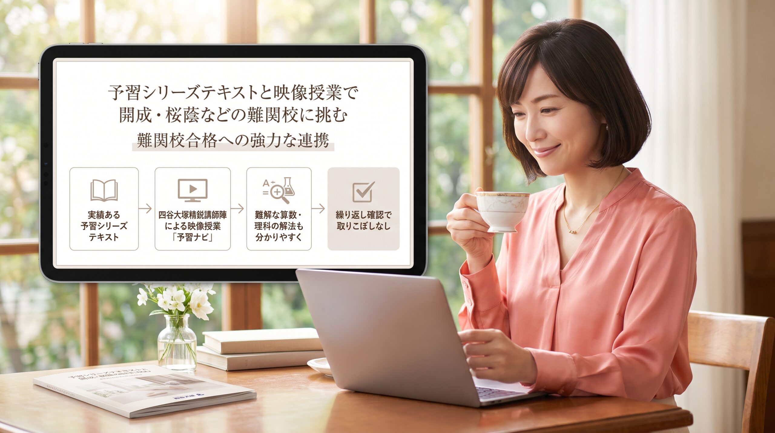 予習シリーズテキストと映像授業で開成・桜蔭などの難関校に挑む