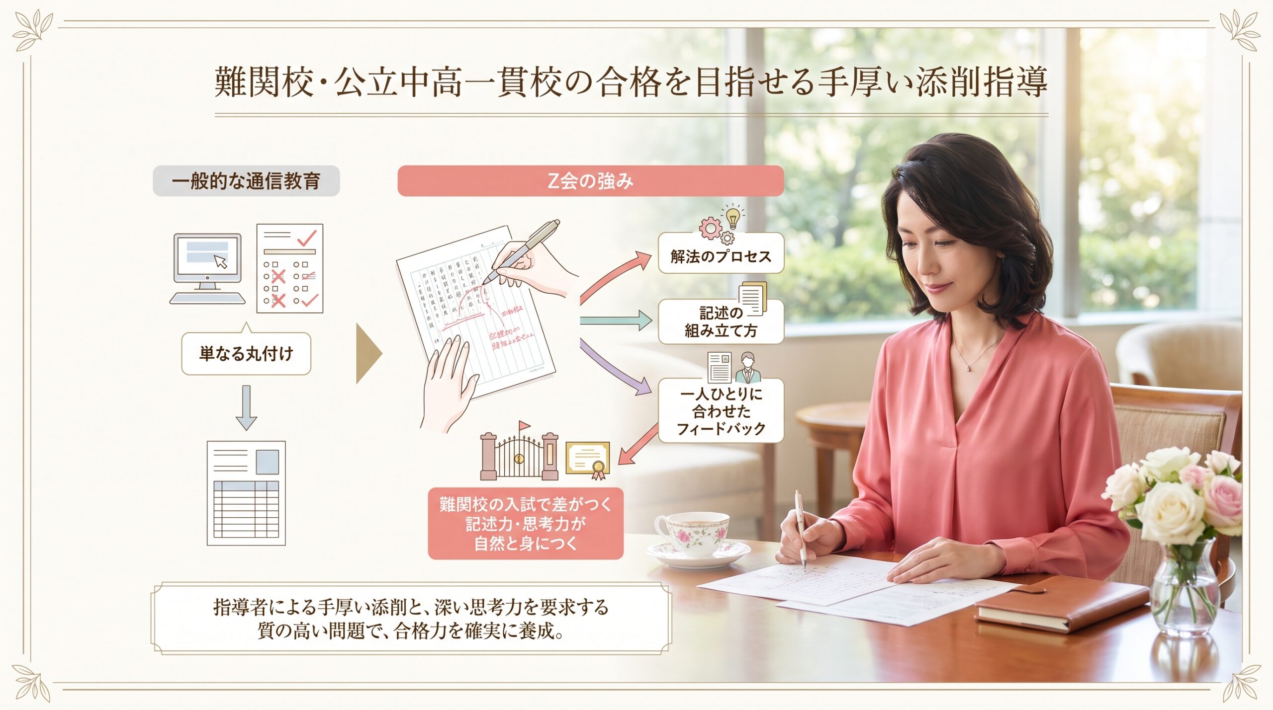 難関校・公立中高一貫校の合格を目指せる手厚い添削指導