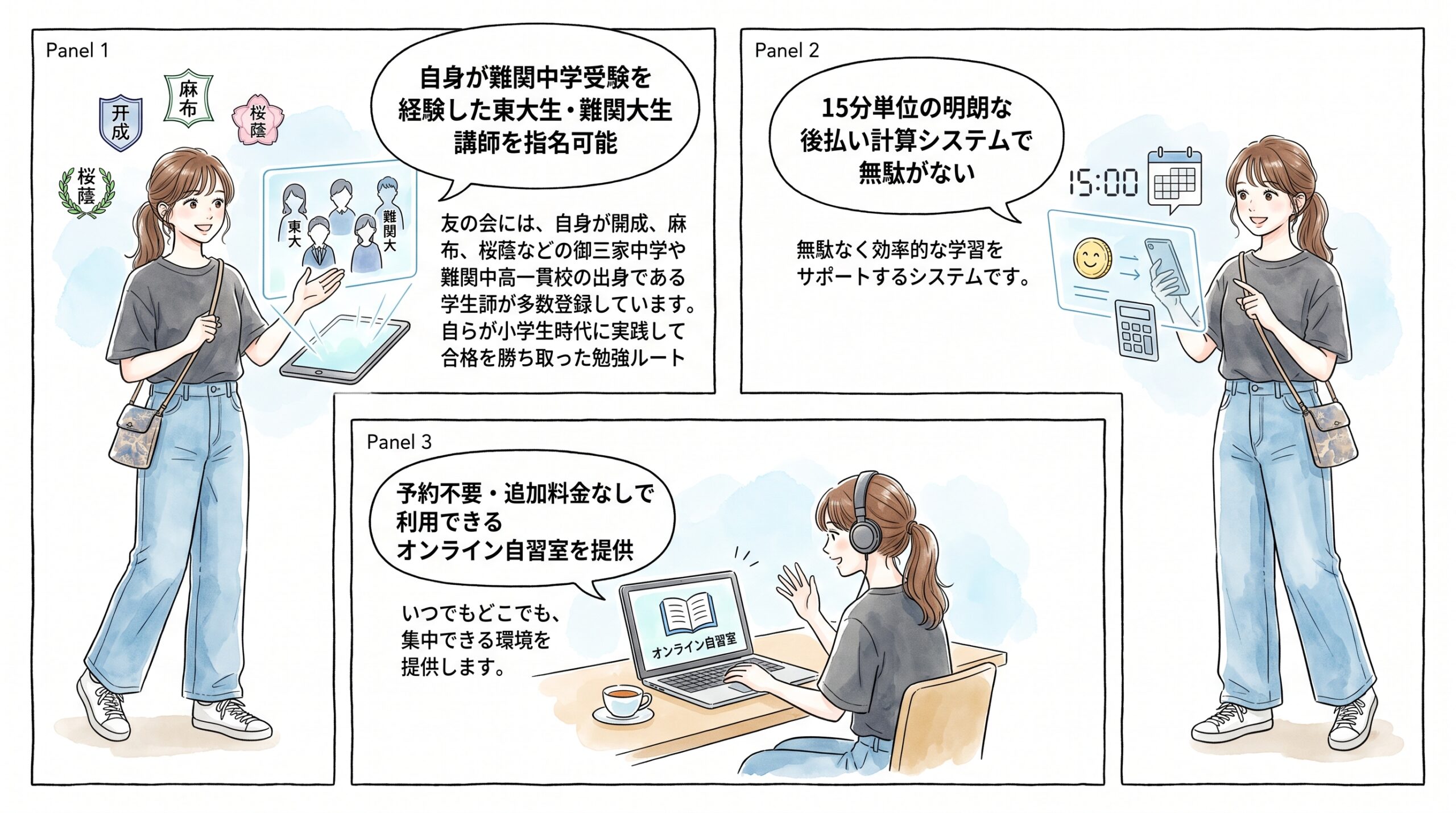 難関中学受験の経験を持つ東大生・医学生講師が効率的な勉強法まで伝授