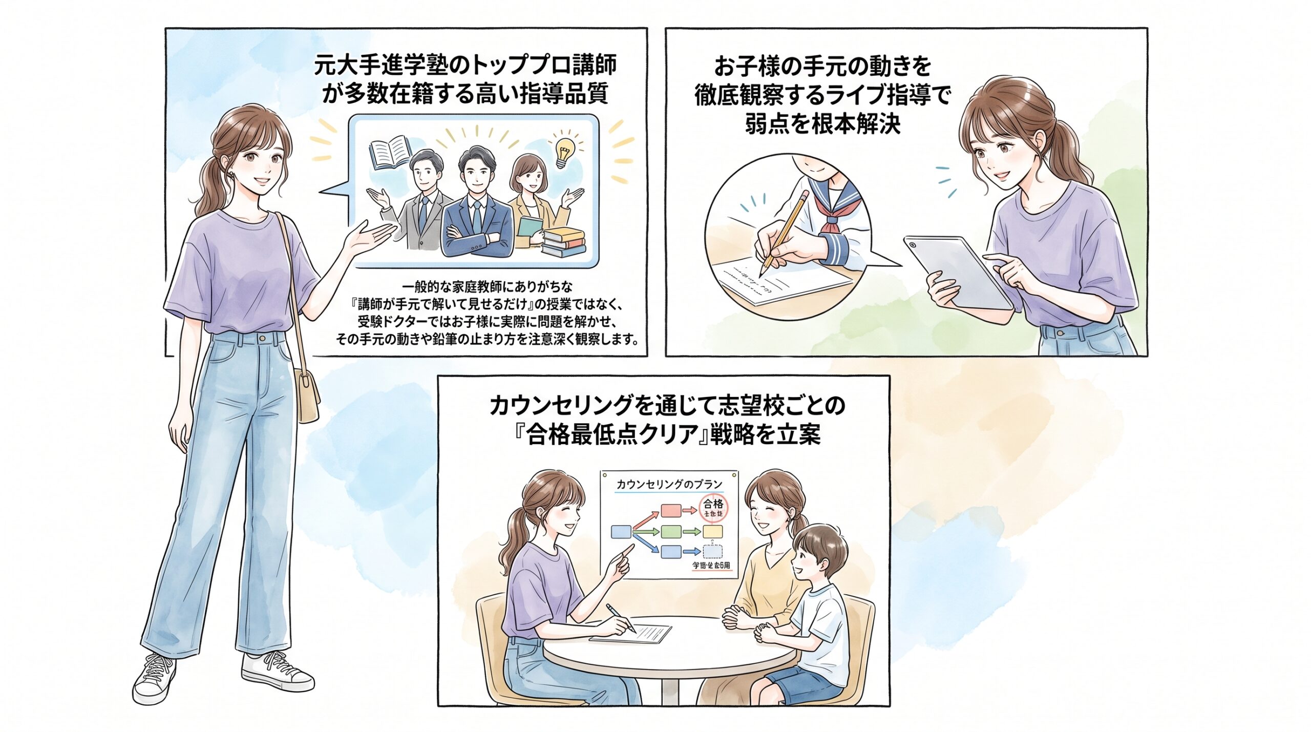 「目の前で解かせる」指導で記述力と解法プロセスの定着を徹底