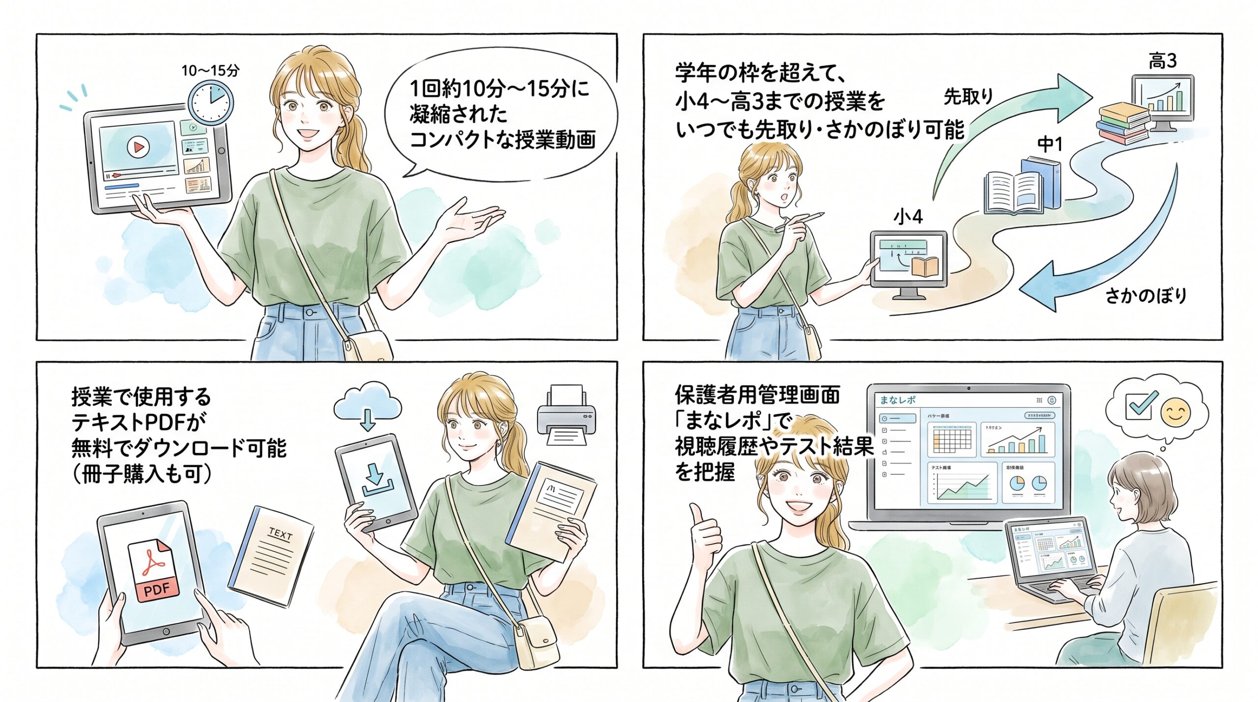 1回15分のスキマ時間学習で塾や他教材との併用にも最適