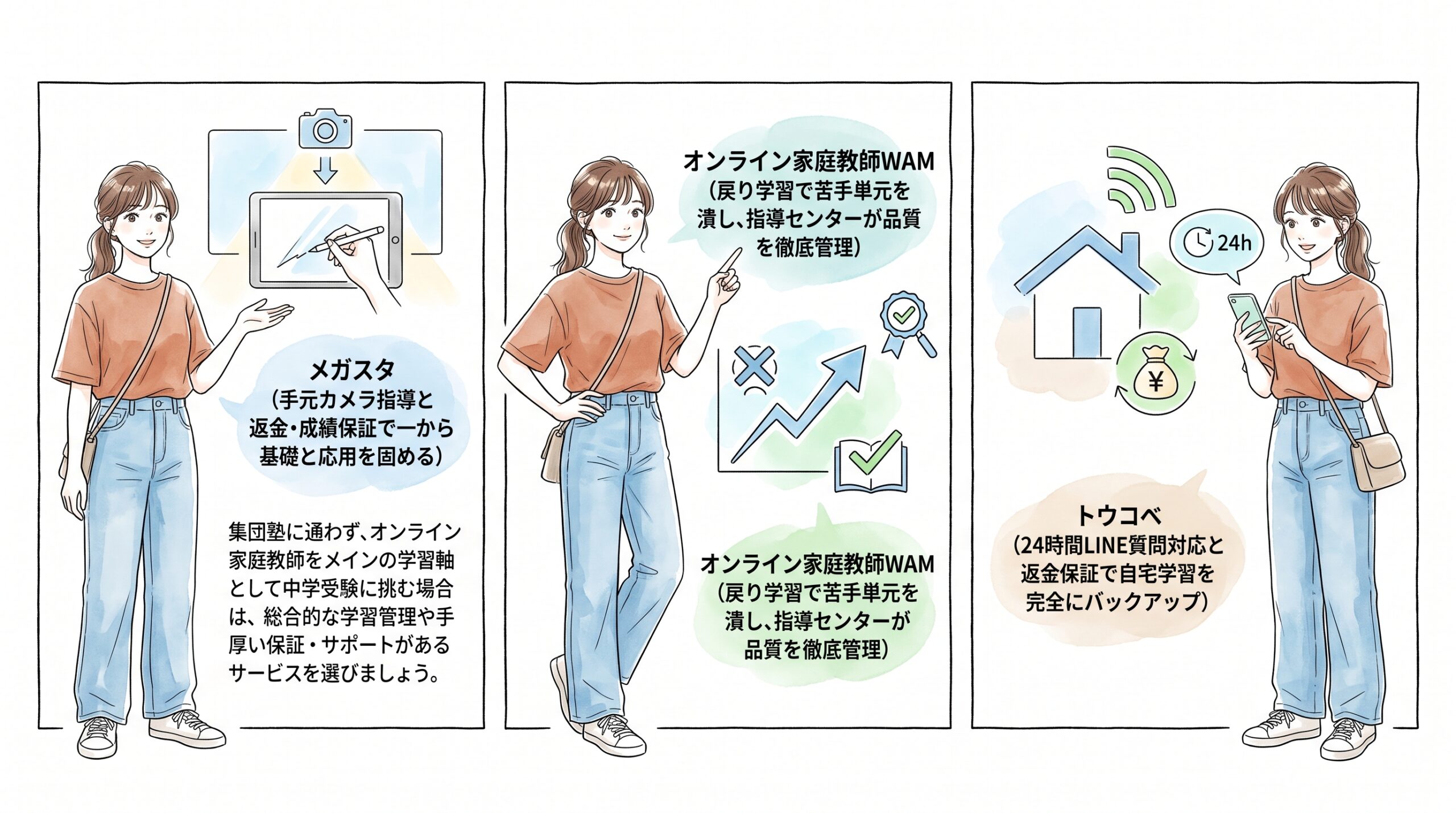 通塾なしのオンライン家庭教師中心で中学受験対策を進める場合