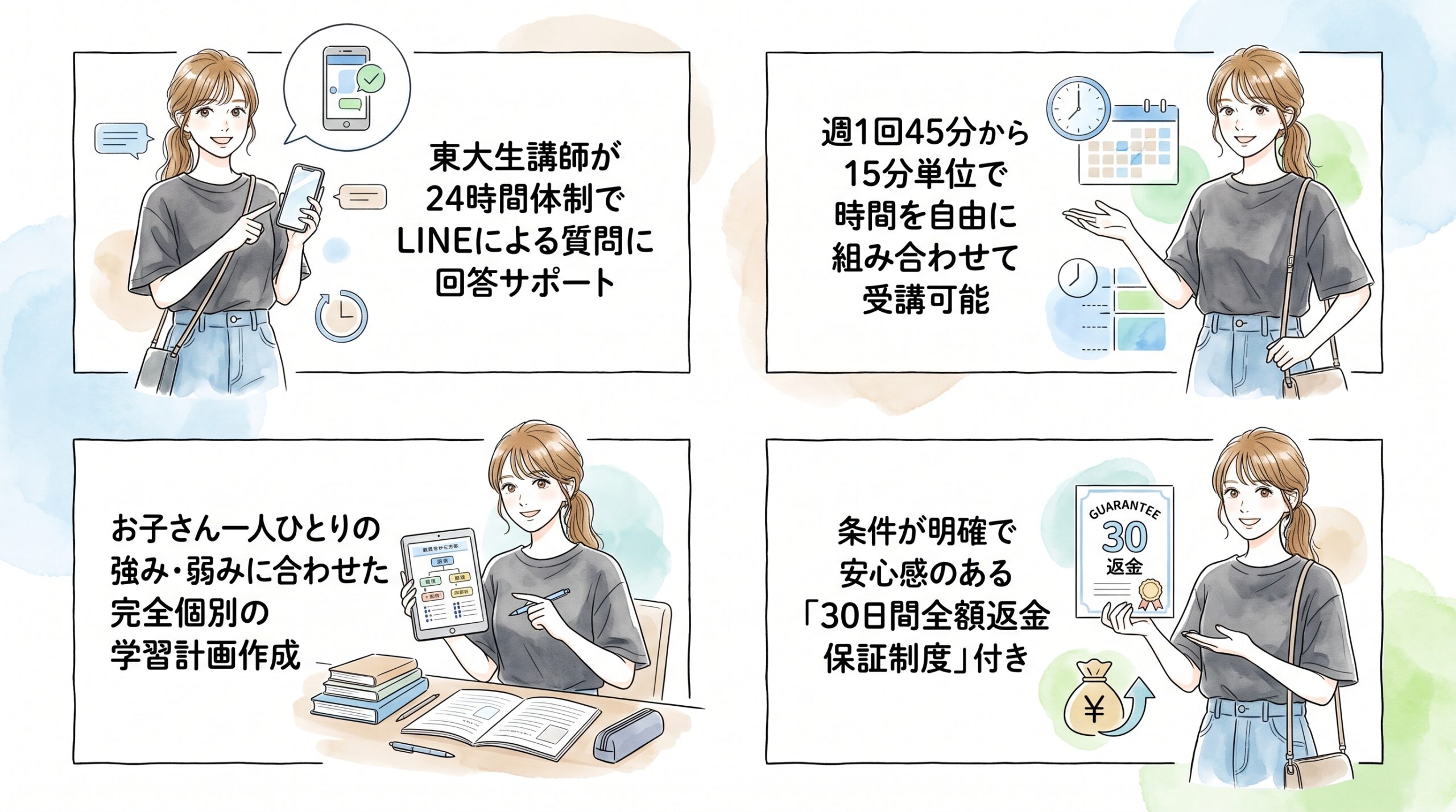 算数の難問対応と24時間LINE質問サポート