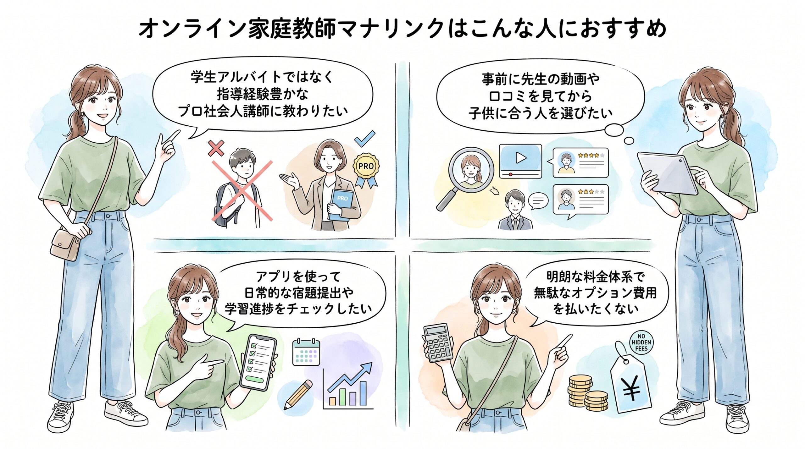 オンライン家庭教師マナリンクはこんな人におすすめ