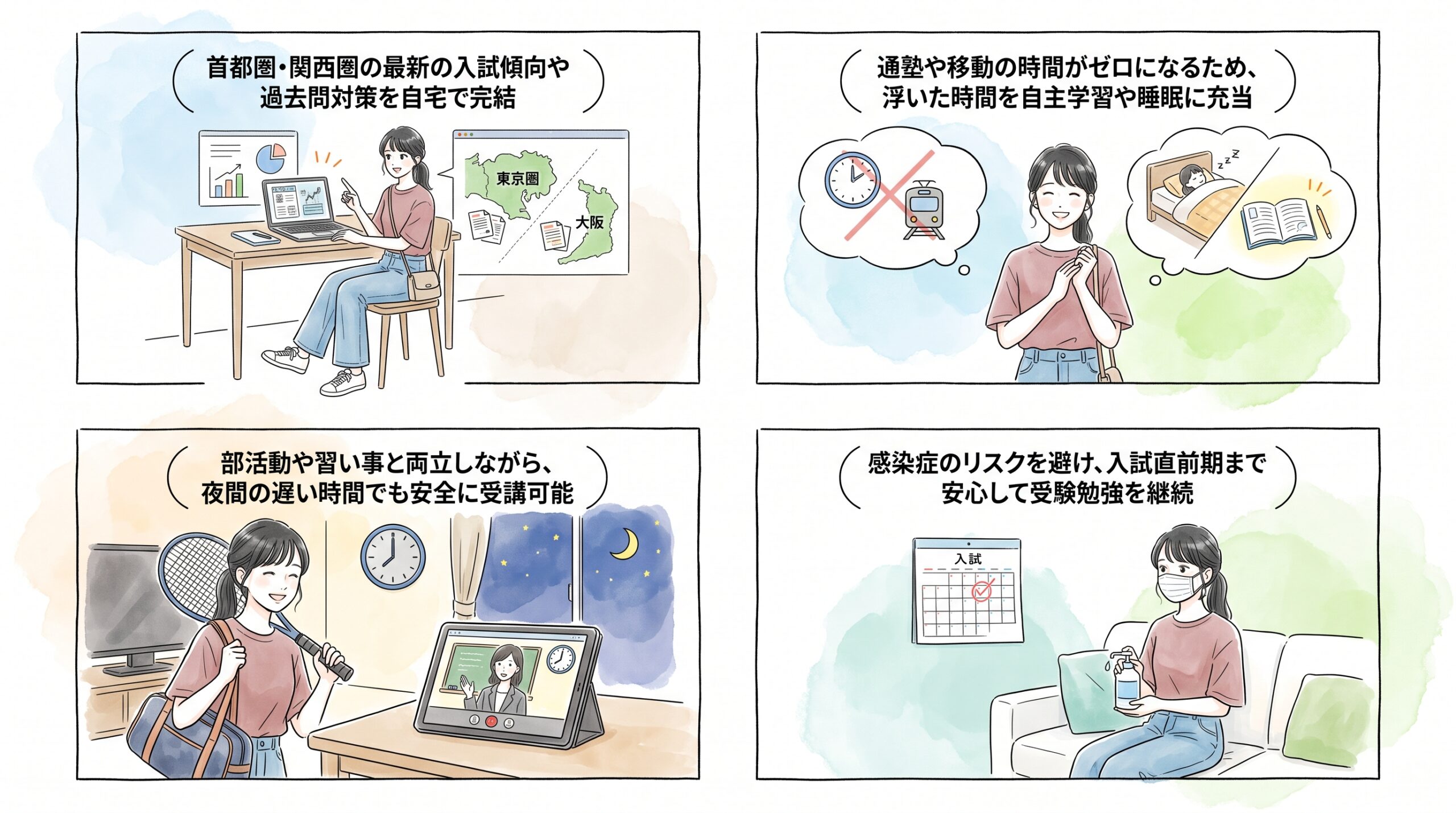 地方からでも都市部の難関校対策ができるオンライン環境