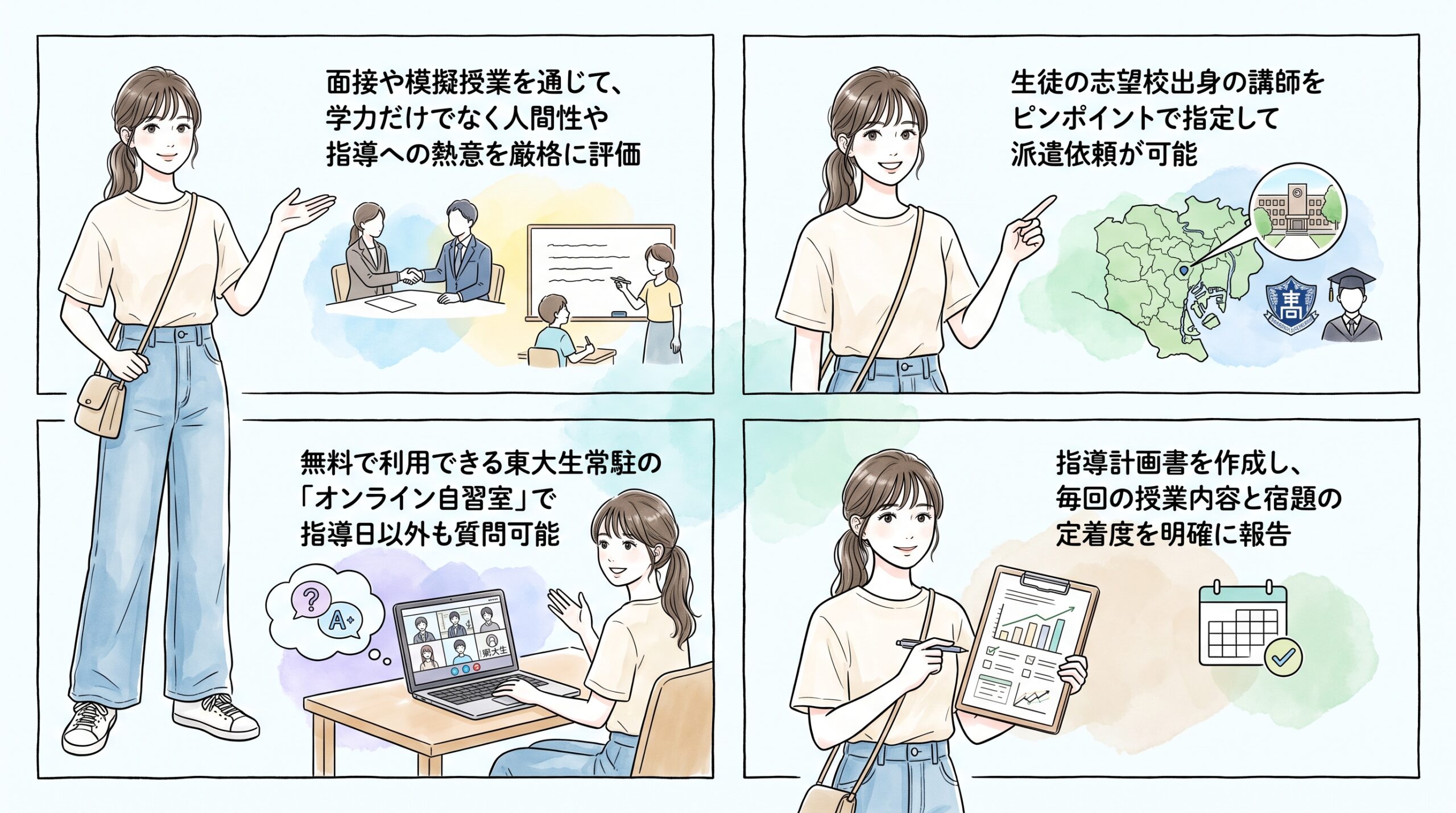 高い採用倍率を突破した優秀な学生講師陣の指導力
