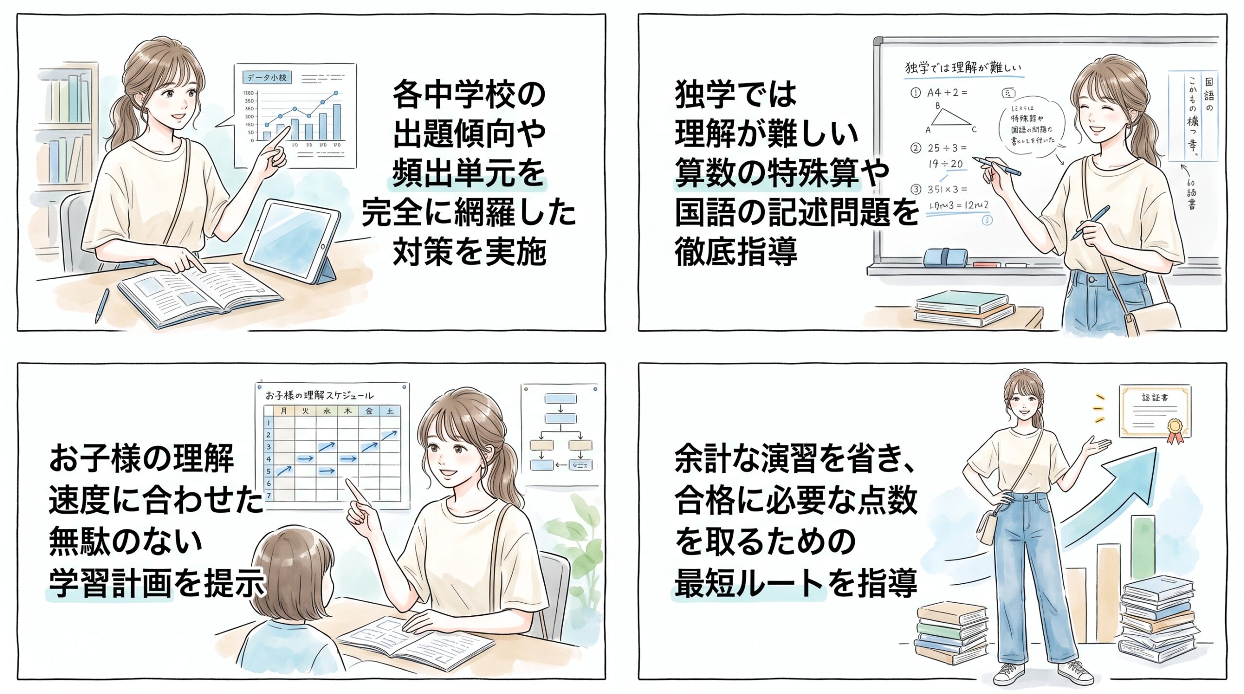 塾なし・単願受験に特化したカリキュラム構築力