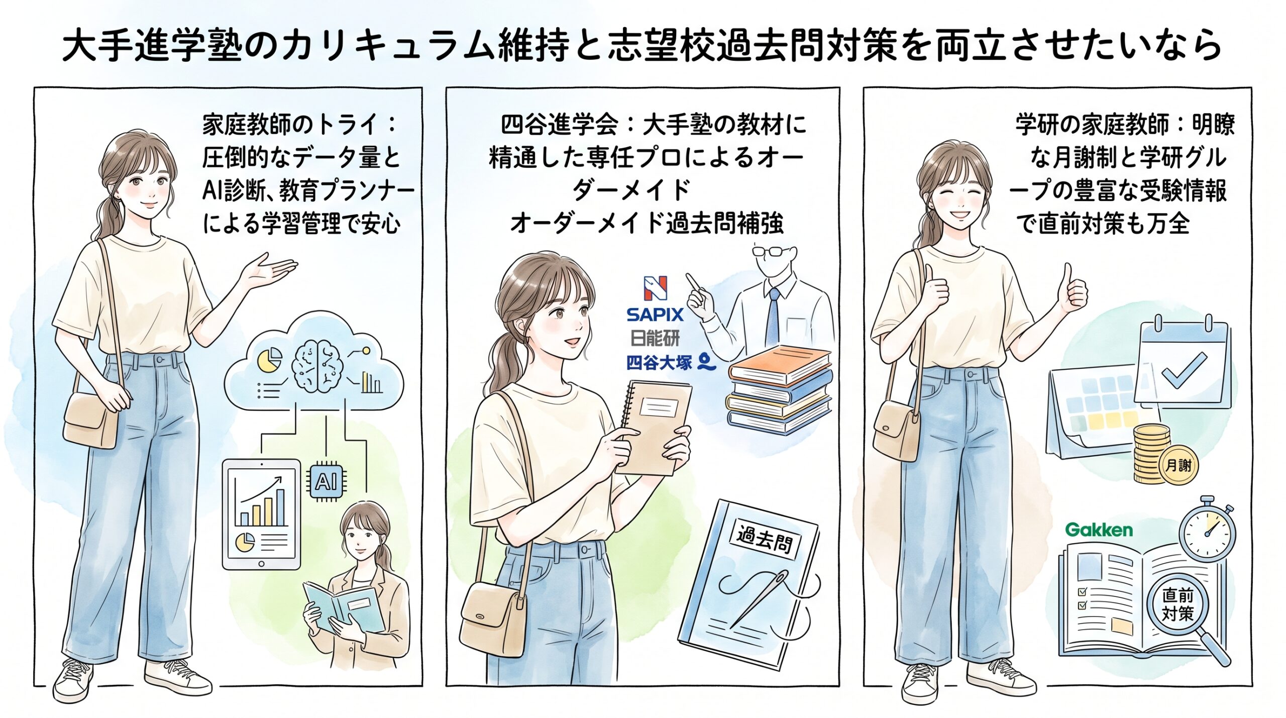 大手進学塾のカリキュラム維持と志望校過去問対策を両立させたいなら