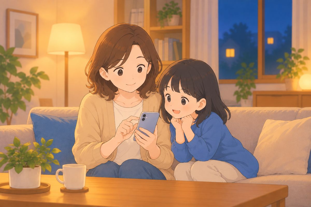 スマホのカレンダーに予定を入れる母親