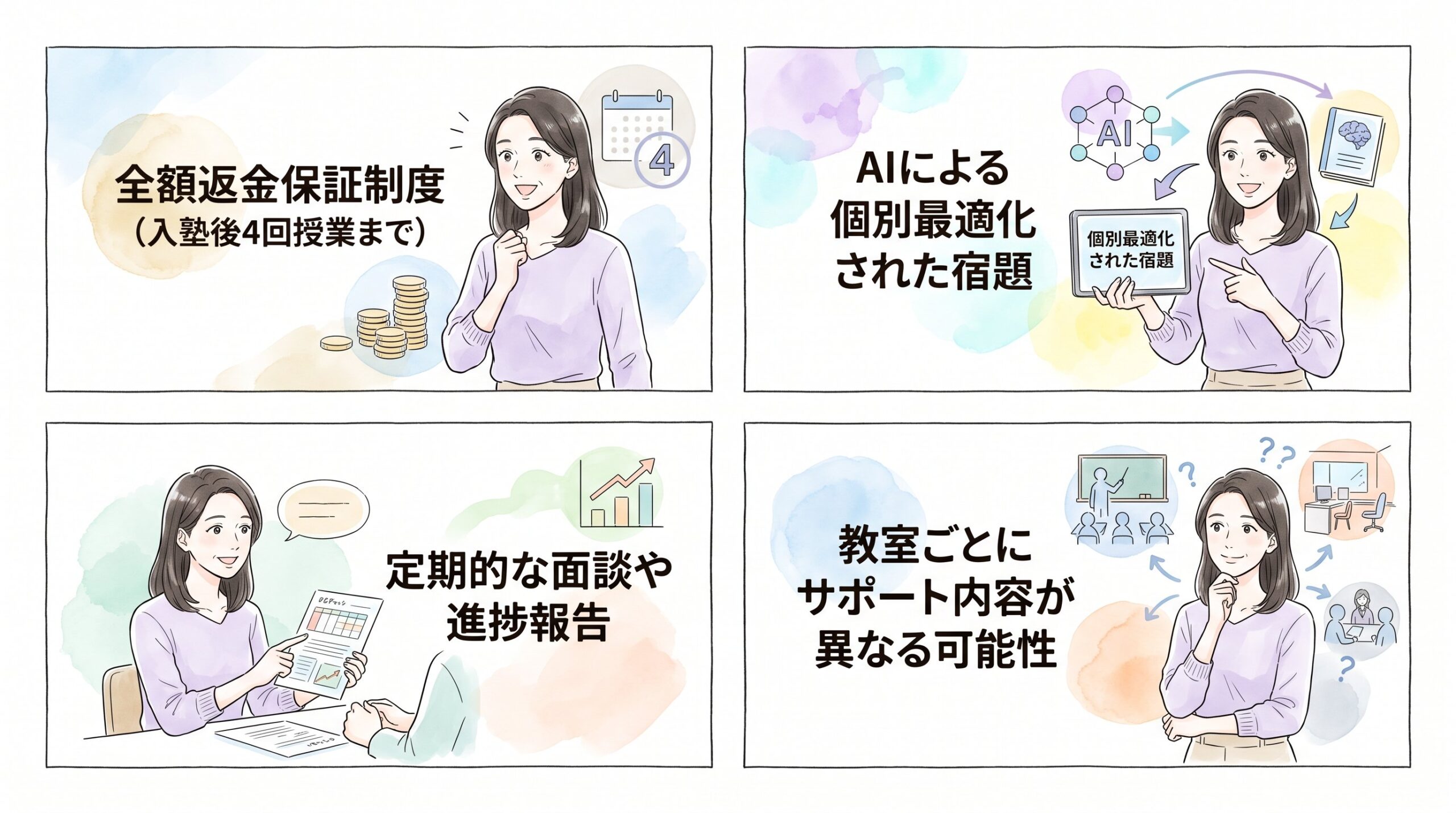 入塾後のサポート体制はどうなっているかのイメージ画像