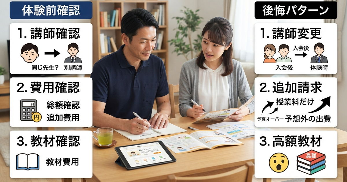 無料体験前に聞くべきこと、聞かずに後悔する典型パターン