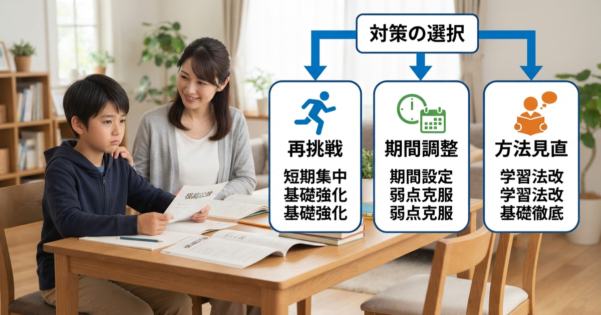 グノーブル入塾テストに落ちた後の3つの対策パターン、どれを選ぶ?
