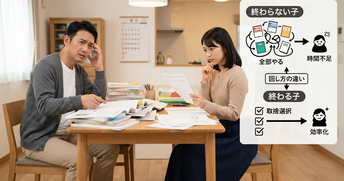 宿題が終わらない原因は「量」じゃなくて「回し方」にある