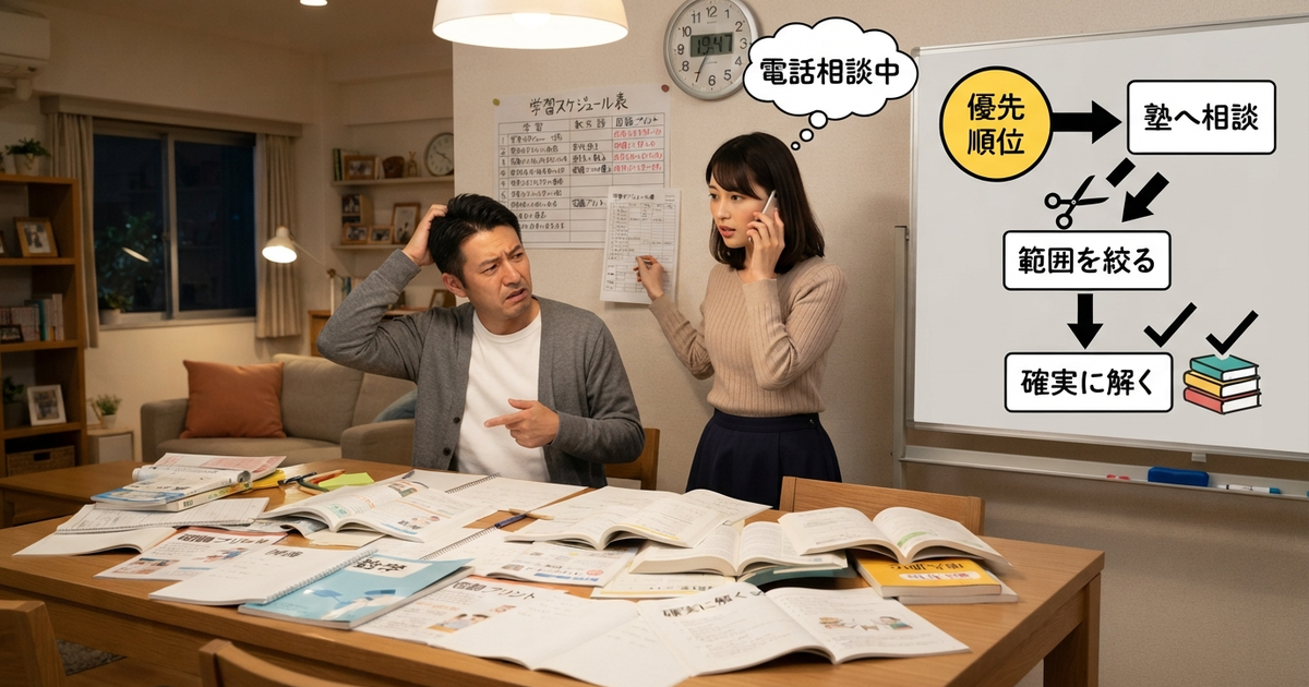 塾の宿題が終わらないときの優先順位のつけ方