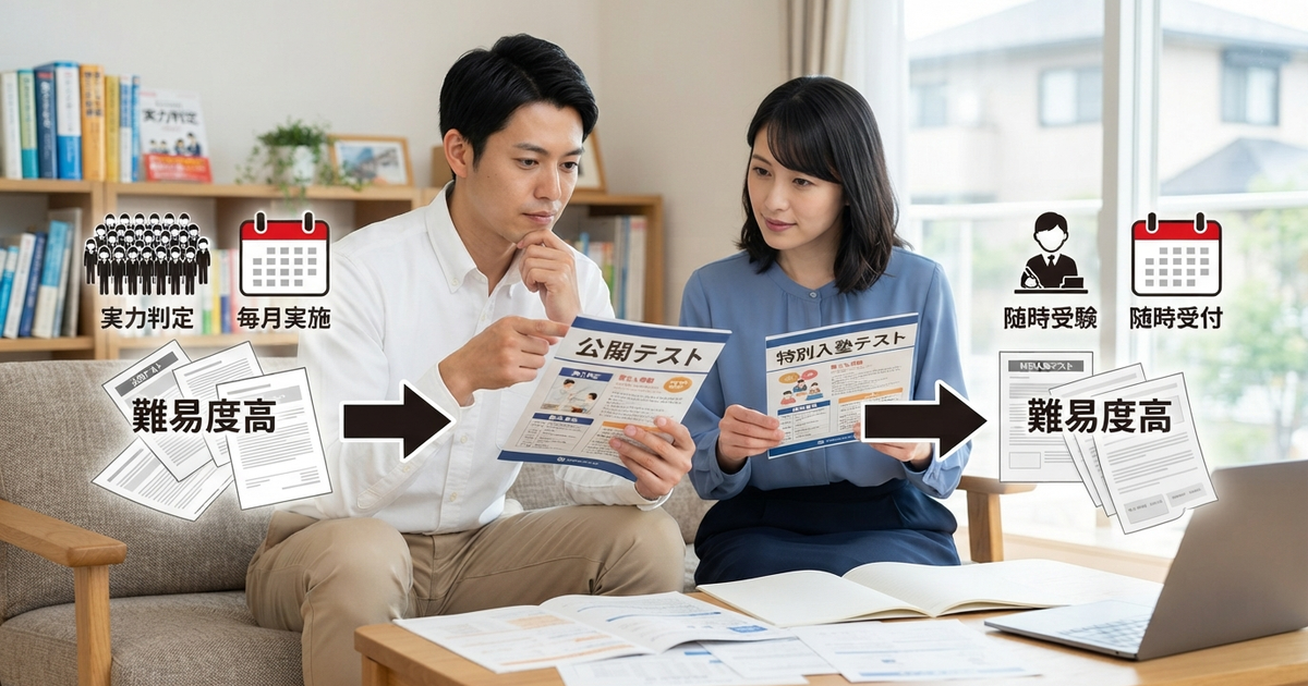 希学園の入塾テスト、公開テストと特別入塾テストは何が違う?