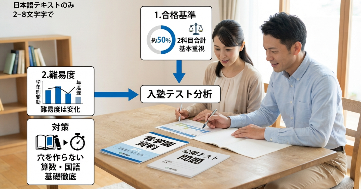 希学園の入塾テスト、合格率と難易度を数字で整理しておく