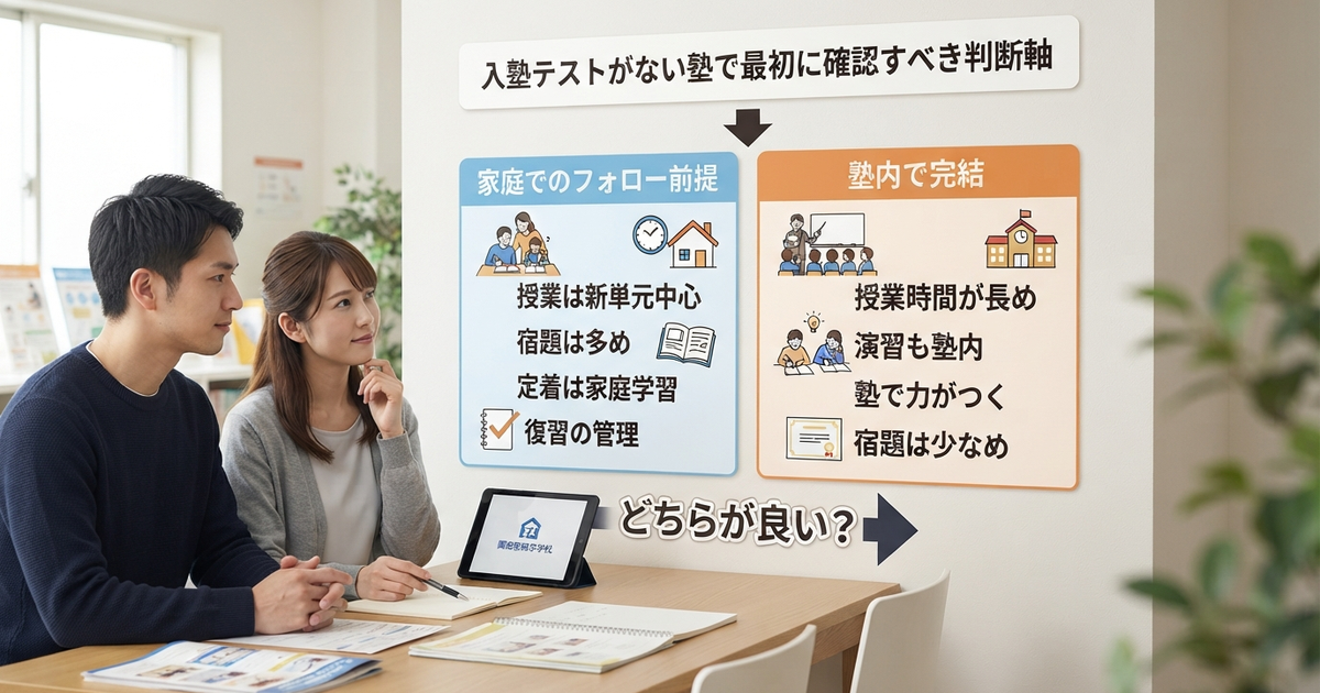 入塾テストがない塾に通わせるなら、最初に確認すべき「たった一つの判断軸」とは?